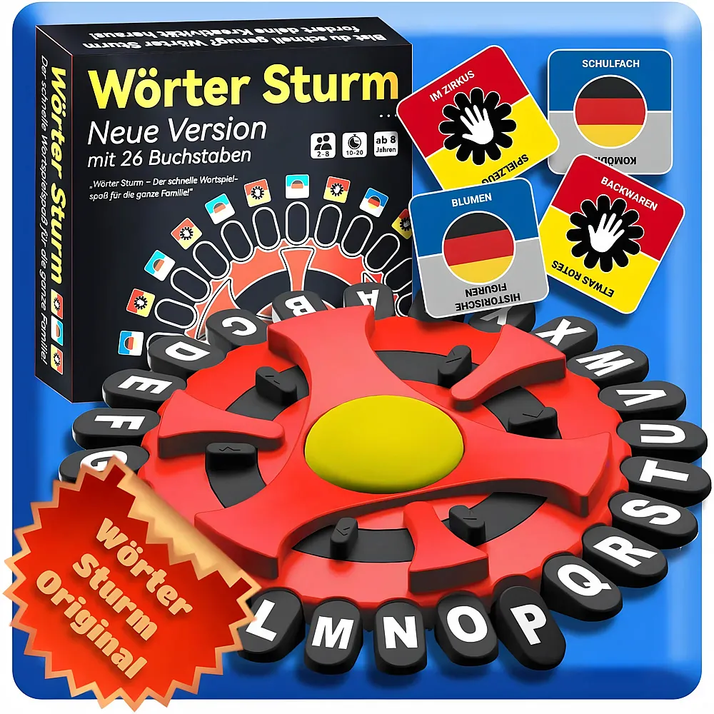 Merrwon W�rter Sturm Spiel,Brettspiele,W�rterspiel Erwachsene Kinder,Gesellschaftsspiele,Spiel des Jahres,Familienspiel 2-8 Personen,Tabletop Spiele,Partyspiele Schwarz