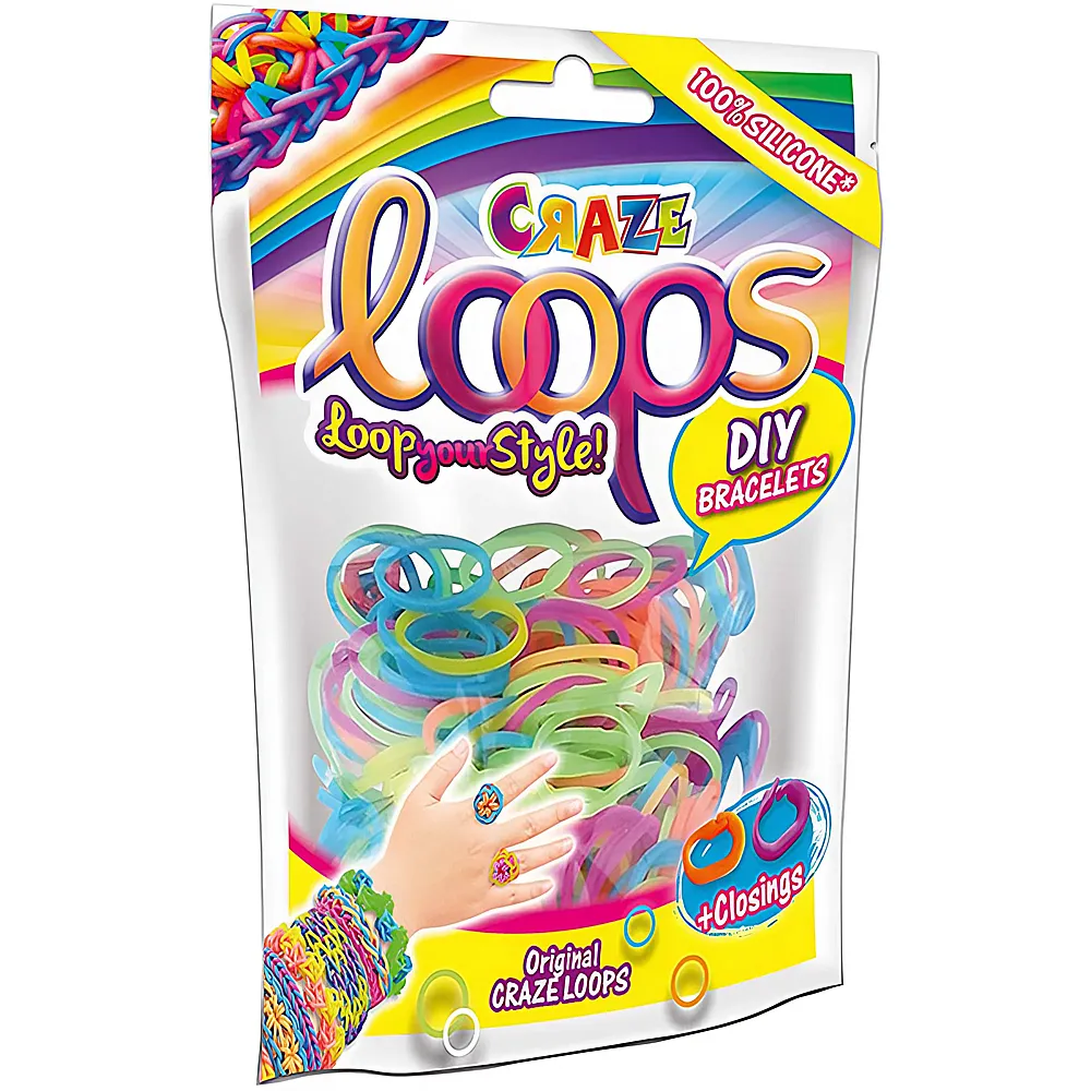 Craze Loops Foilbag 100Teile | Schmuck Bastelset