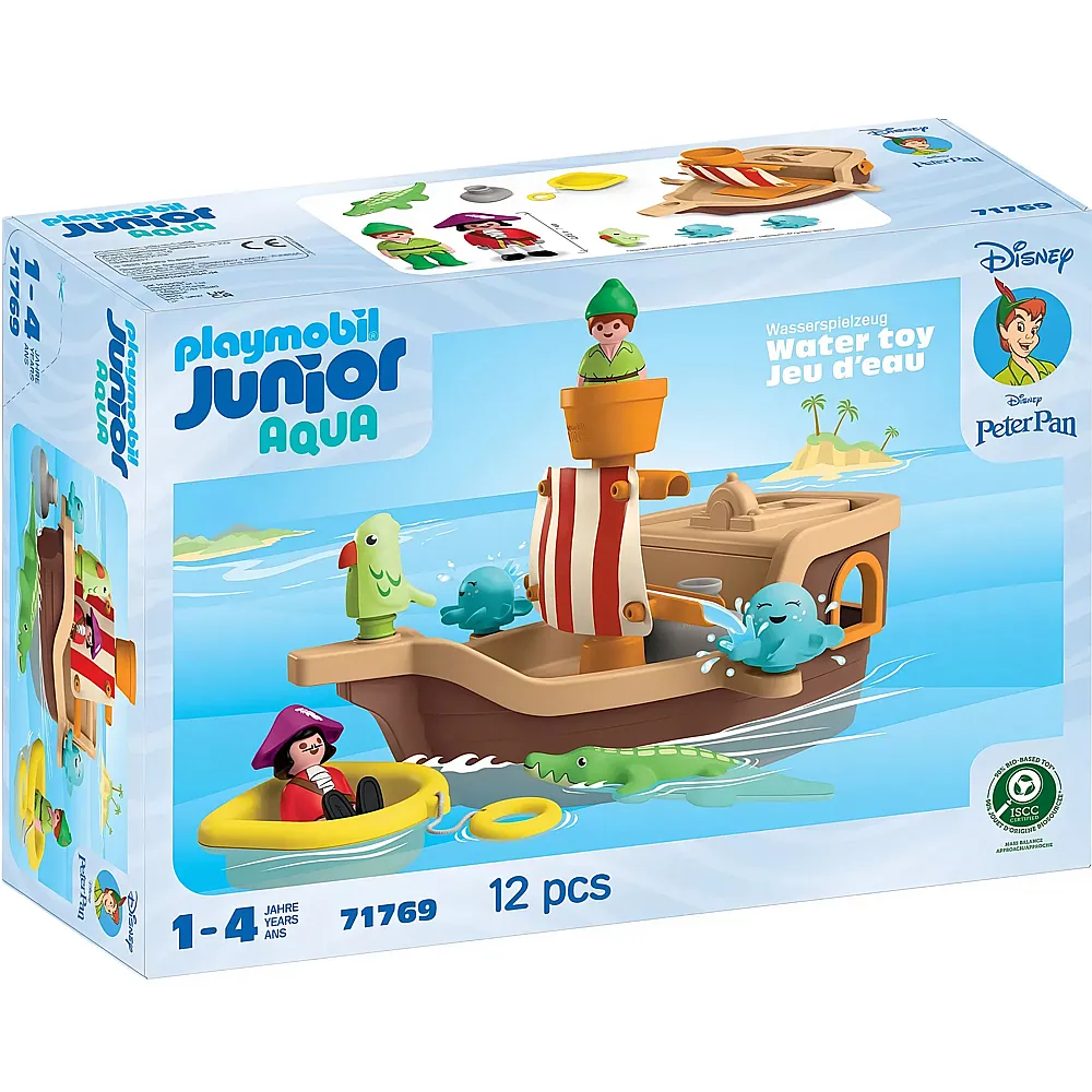PLAYMOBIL Junior Aqua Peter Pans Piratenschiff mit Wasserspritzspass 71769