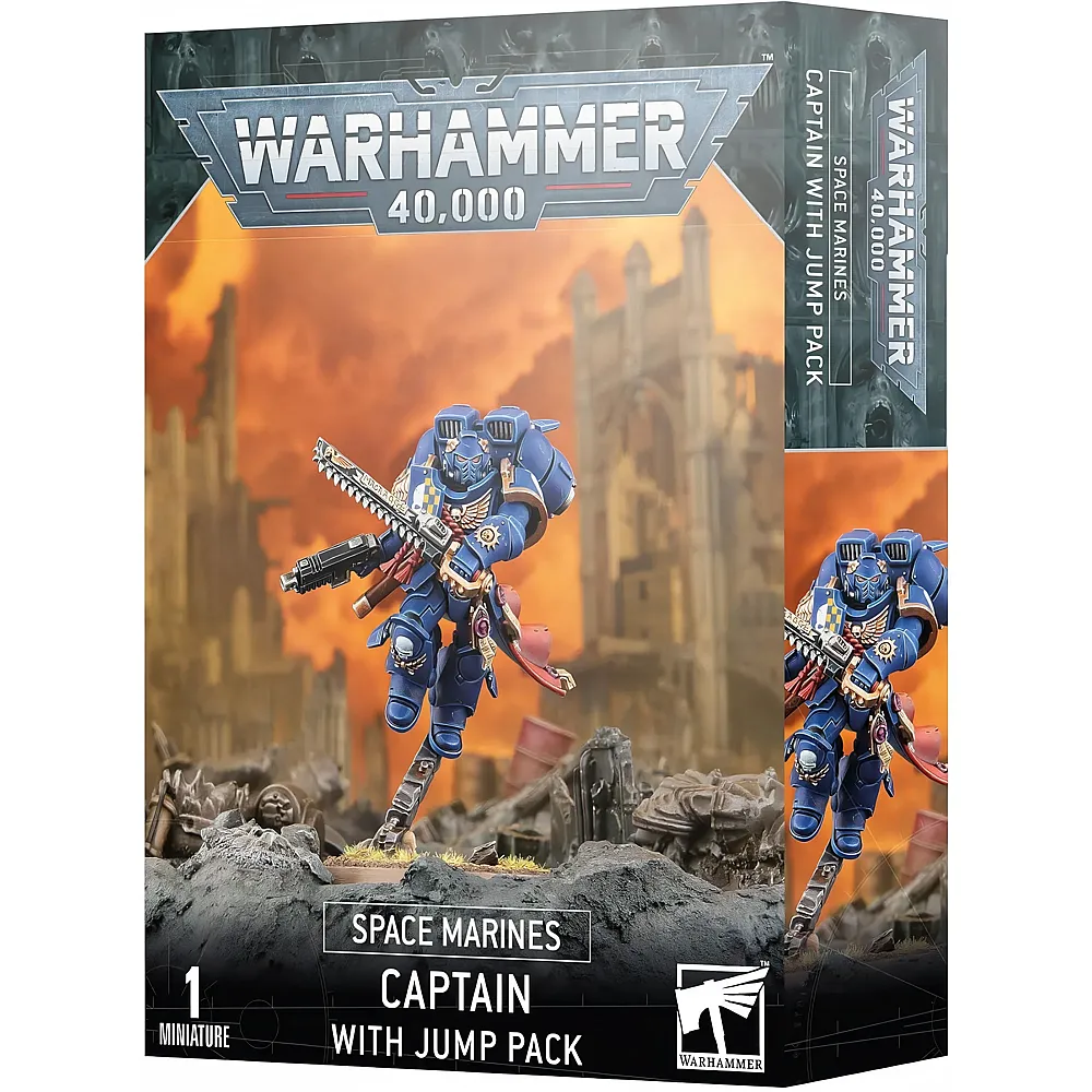 Games Workshop Warhammer 40.000 - Space Marines: Kapit�n mit Jump Pack Ausgabe 2023, Schwarz - Suche