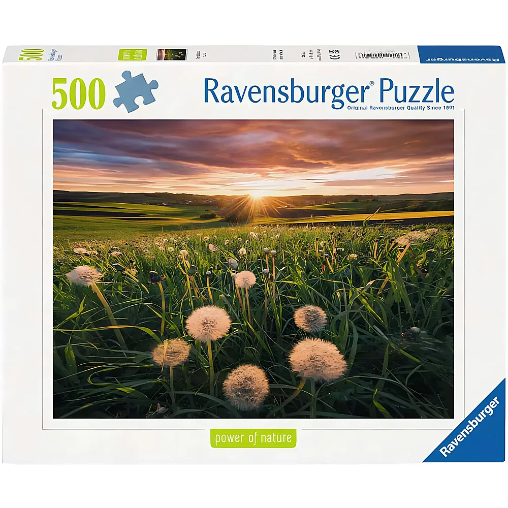 Ravensburger Puzzle Power of Nature Pusteblumen im Sonnenuntergang 500Teile