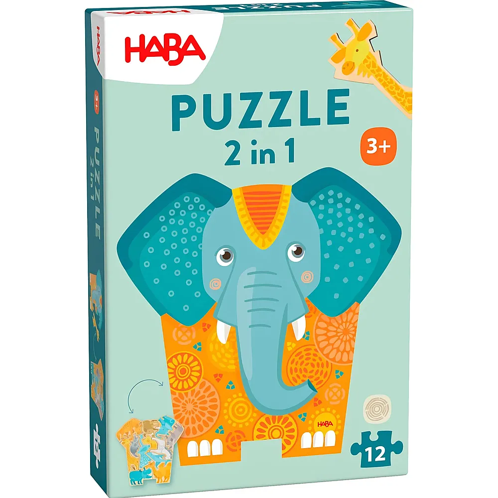 HABA Puzzle 2in1 Elefant 12Teile