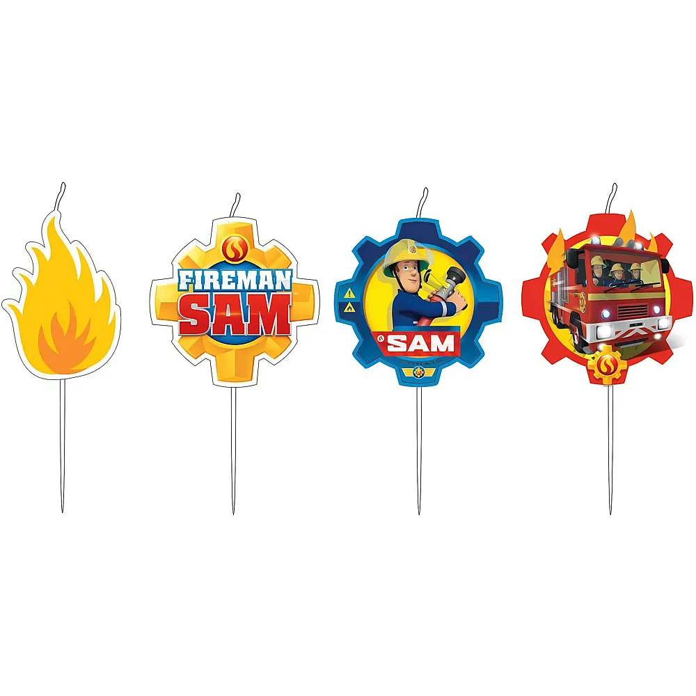 Amscan Feuerwehrmann Sam Mini figurine candles - 4 pieces