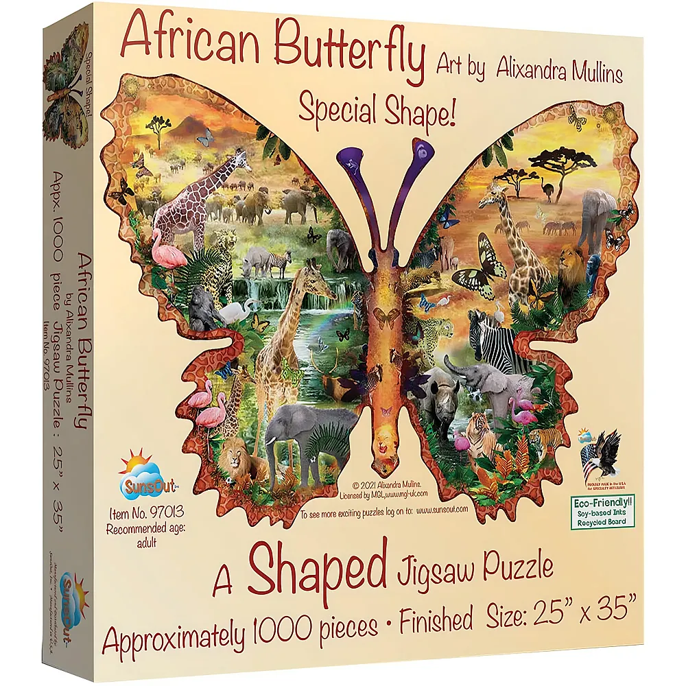 SunsOut Puzzle Alixandra Mullins African Butterfly - 1000 Teile