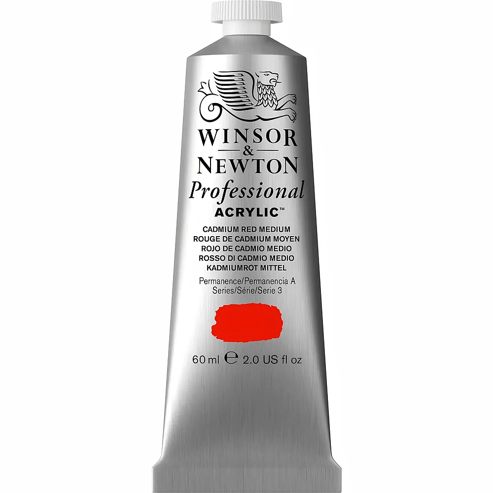 meinspielzeug - Winsor & Newton W&n Prof. Acrylfarbe 60ml Tube Kadmiumrot Mittel