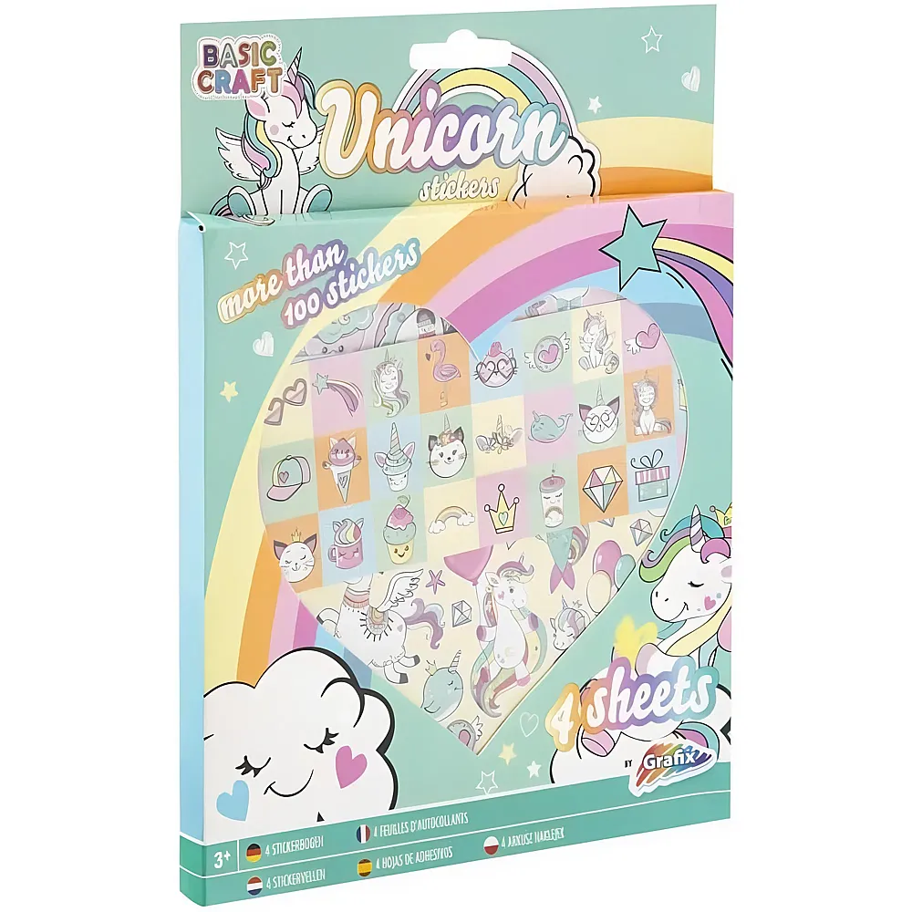meinspielzeug - Grafix 4 Stickerbogen Einhorn | Tattoos & Stickers