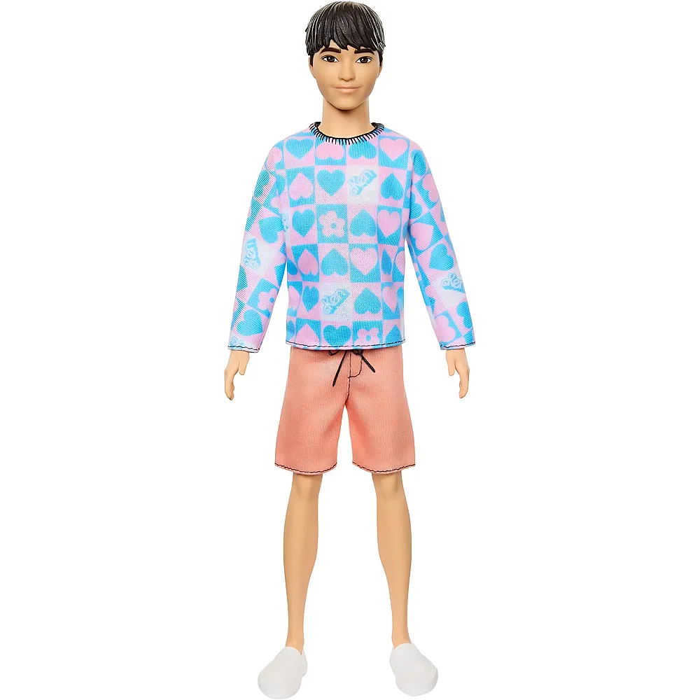 Barbie Fashionistas Ken-Puppe mit schlankem Krper und abnehmbarem gemusterten Langarmhemd