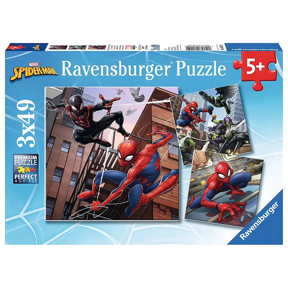 Ravensburger Puzzle Spiderman beschtzt die Stadt 3x49