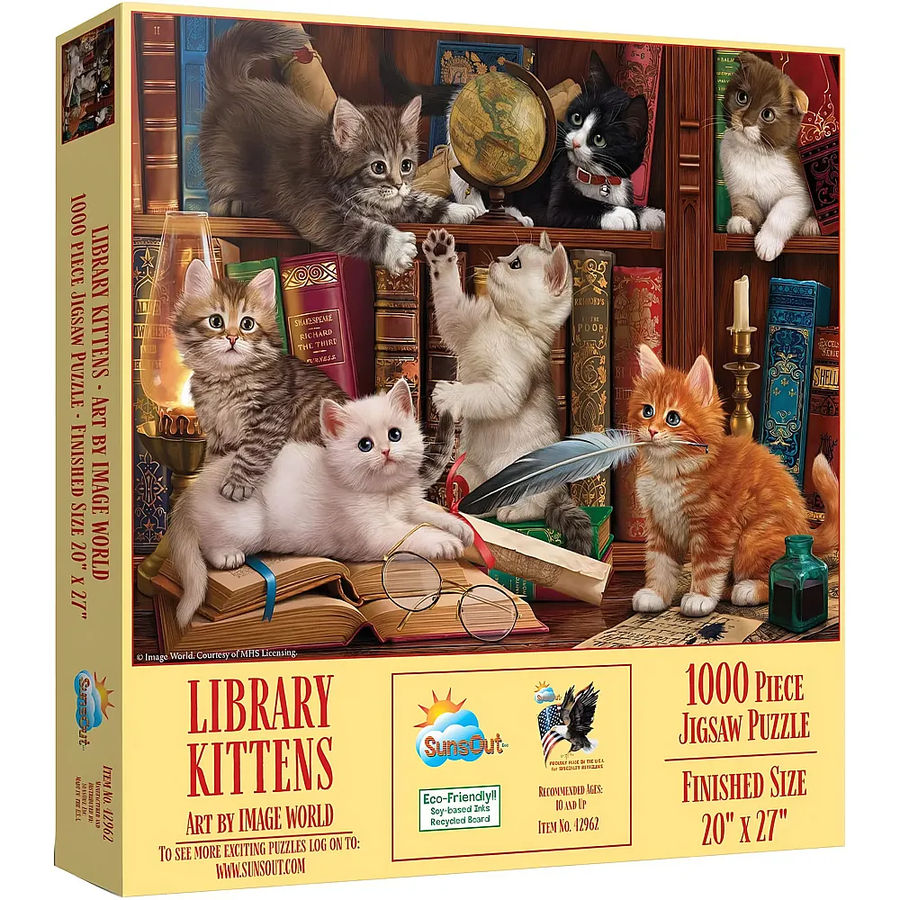 SunsOut Puzzle Image World Library Kittens - 1000 Teile