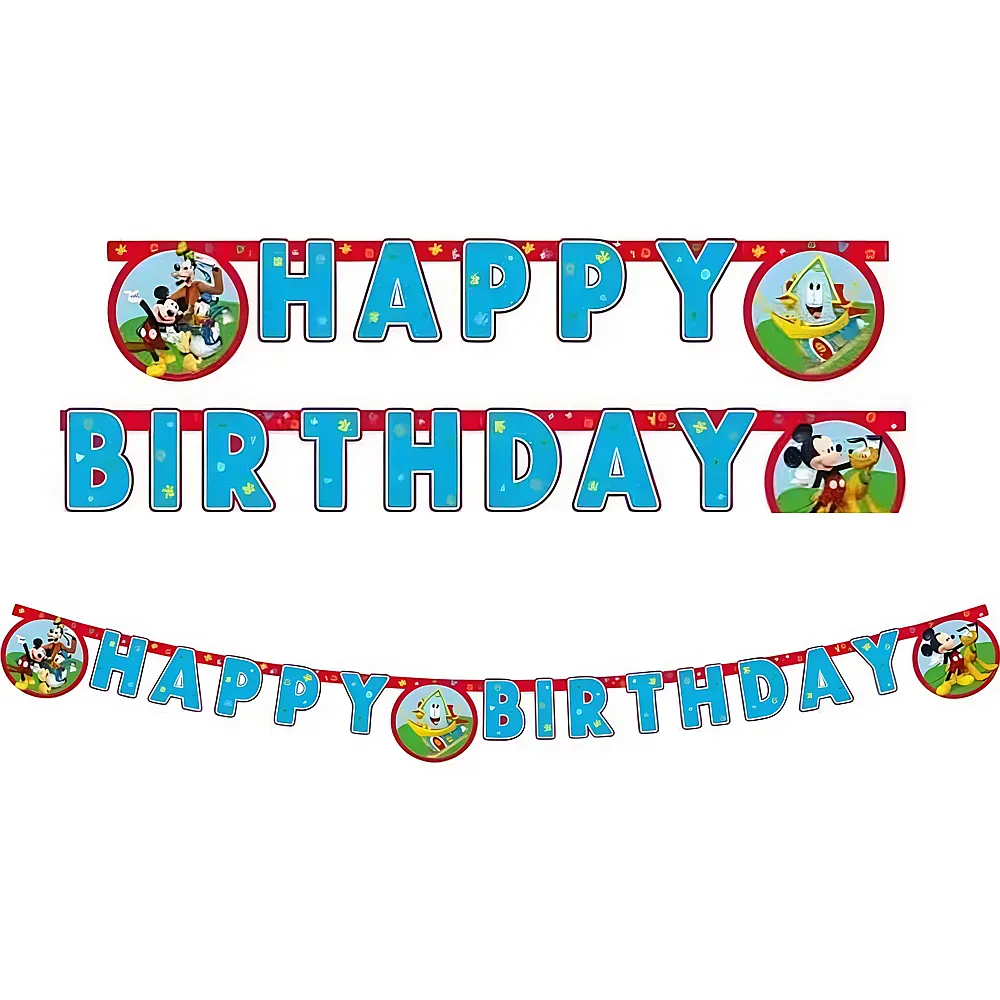 Procos Mickey Mouse Girlande Happy Birthday | Kindergeburtstag