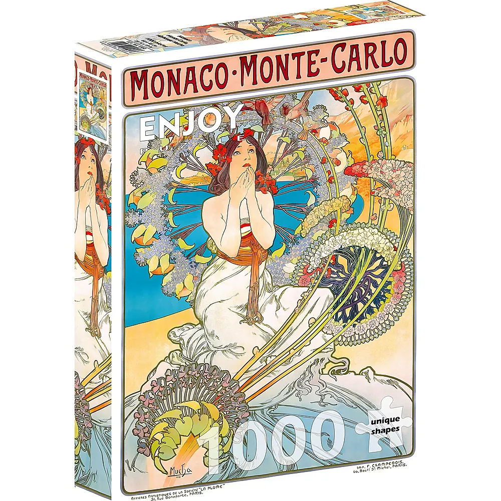 Enjoy Puzzle Monaco Monte Carlo, Alphonse Mucha - 1000 Teile