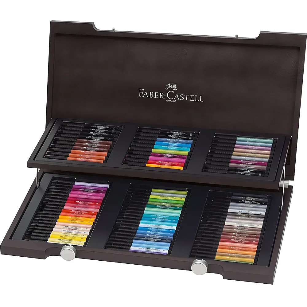 Faber-Castell PITT Artist Pen 90er Holzkoffer | Farbe & Kreide