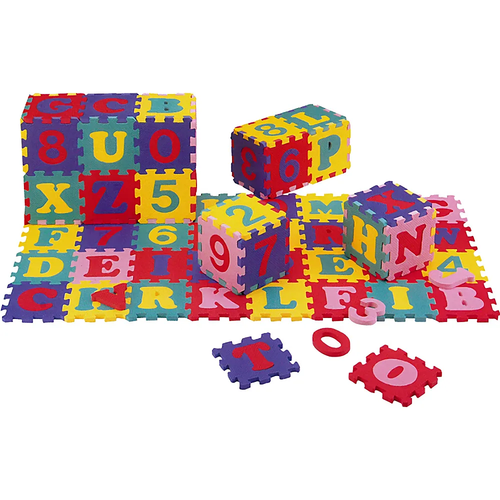 Puzzlematte Buchstaben & Zahlen 36Teile | Bodenpuzzle
