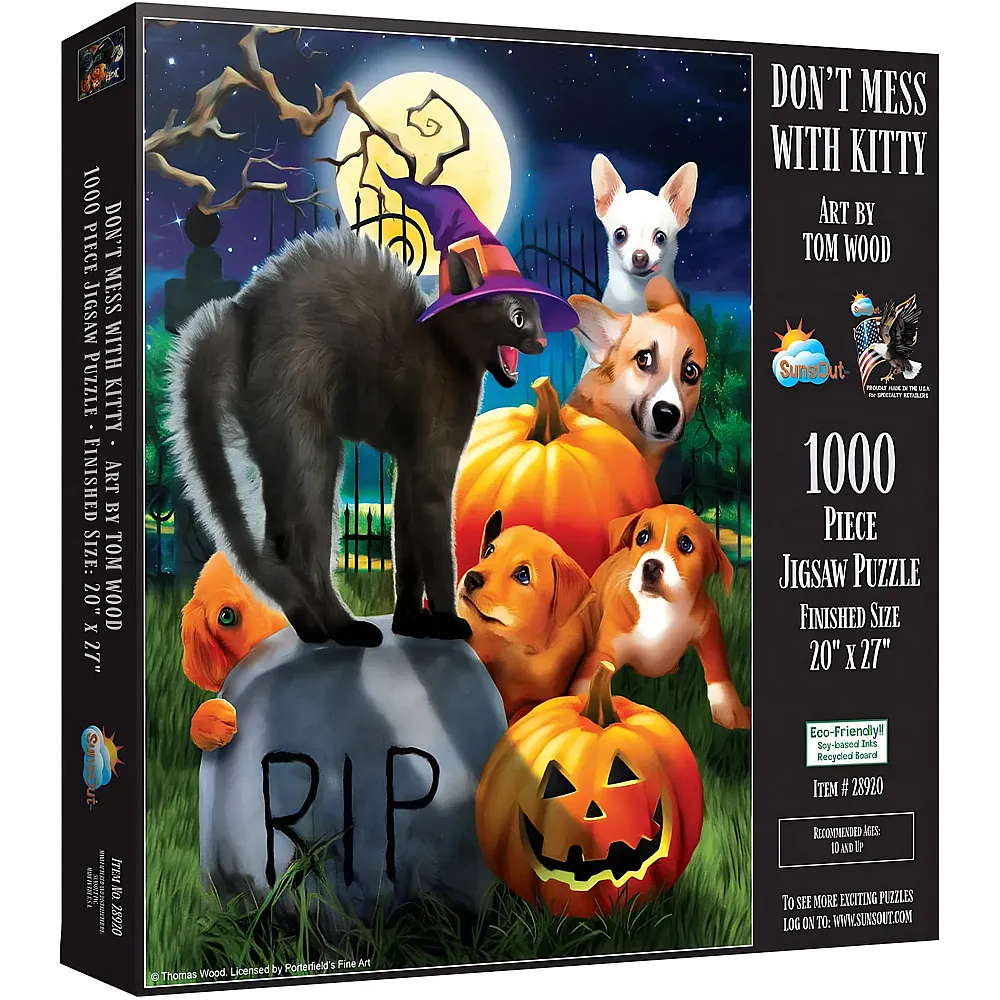 SunsOut Puzzle Tom Wood Don't Mess with Kitty 1000Teile