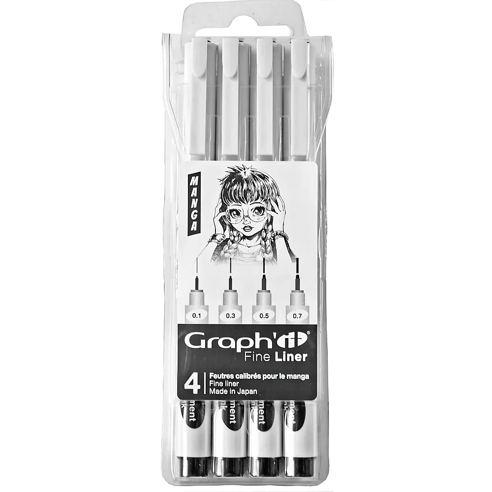 Graph'it Pochette DE 4 Fine Liners Manga 0.1 0.3 0.5 0.7