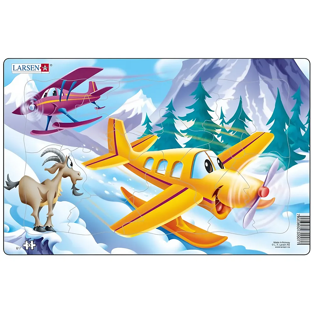 Larsen Puzzle Rahmenpuzzle - Flugzeuge in den Bergen - Suche