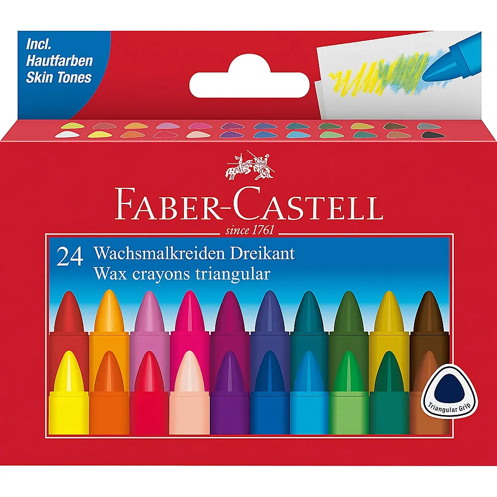 meinspielzeug - Faber-Castell Dreikant-Wachsmalkreide 24Teile | Farbe & Kreide