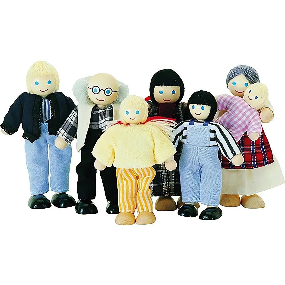 beeboo Puppenfamilie aus Holz | Biegepuppen