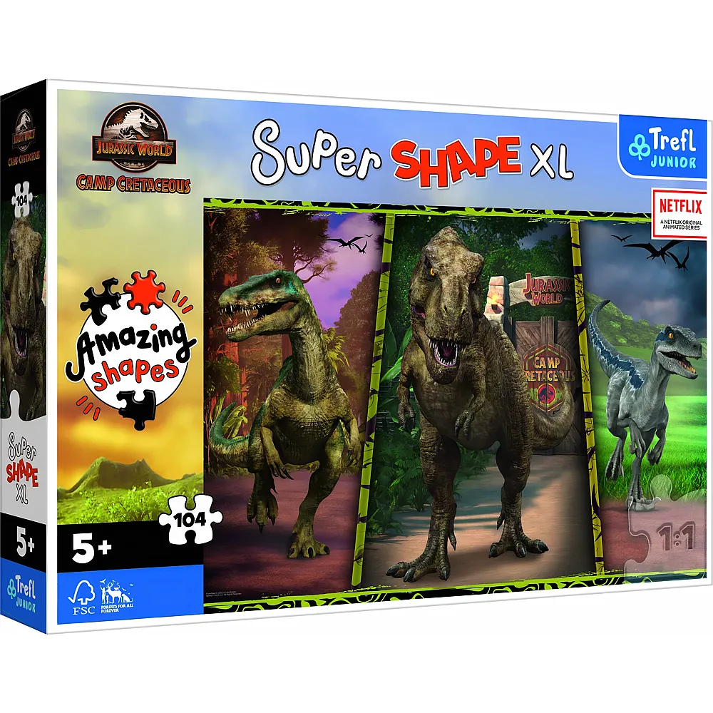 Trefl Puzzle Jurassic World Colorful Dinosaurs - 104 Teile