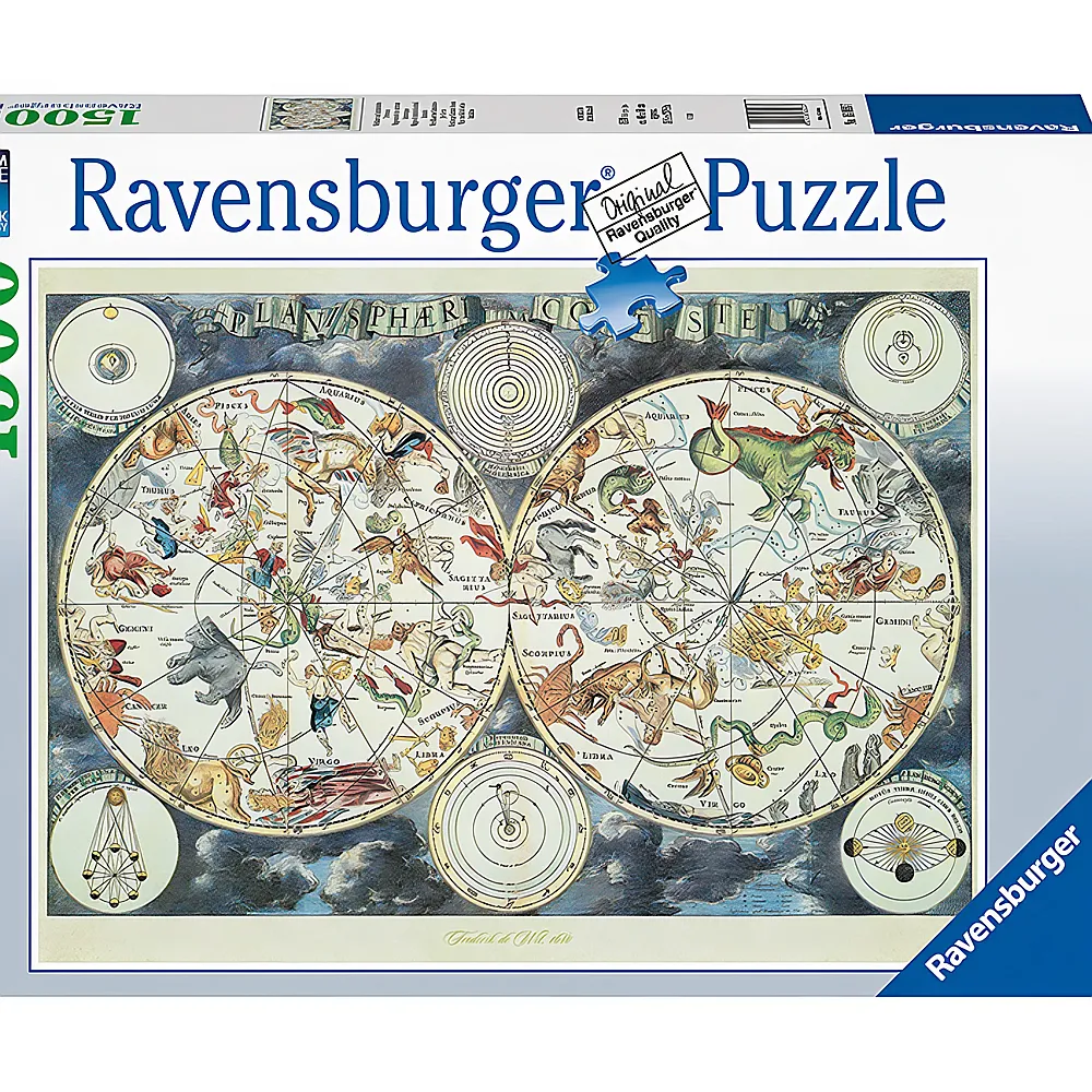 Ravensburger Puzzle Weltkarte mit fantastischen Tierwesen 1500Teile
