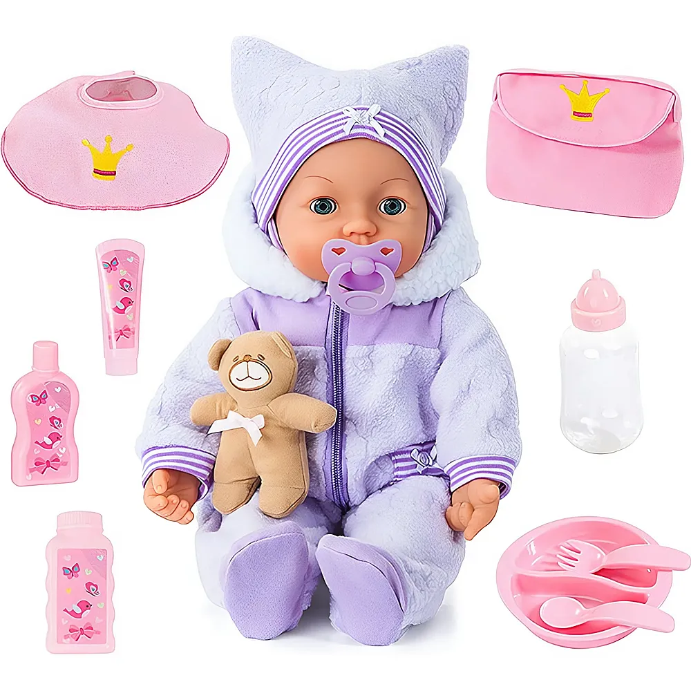 Bayer Piccolina Interaktive Puppe Magic Eyes Lila - 46 cm