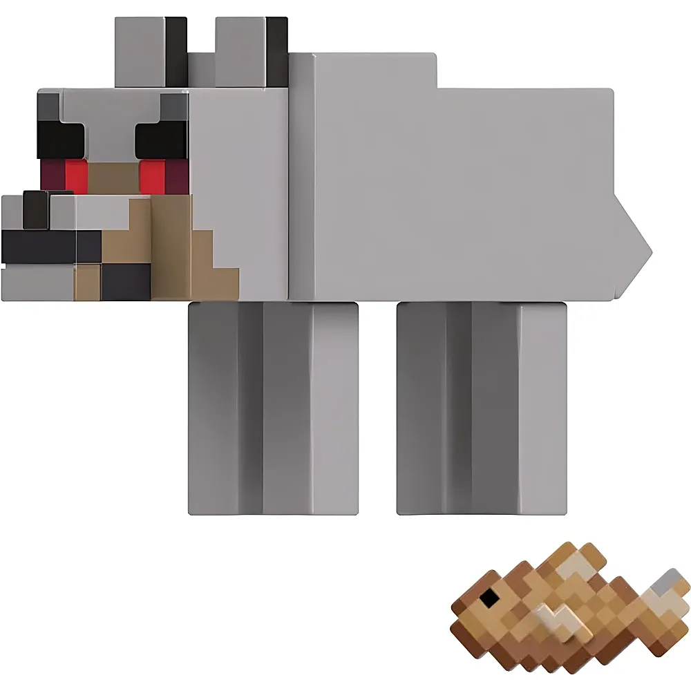 Mattel Minecraft Craft-A-Block Hostile Wolf 8cm