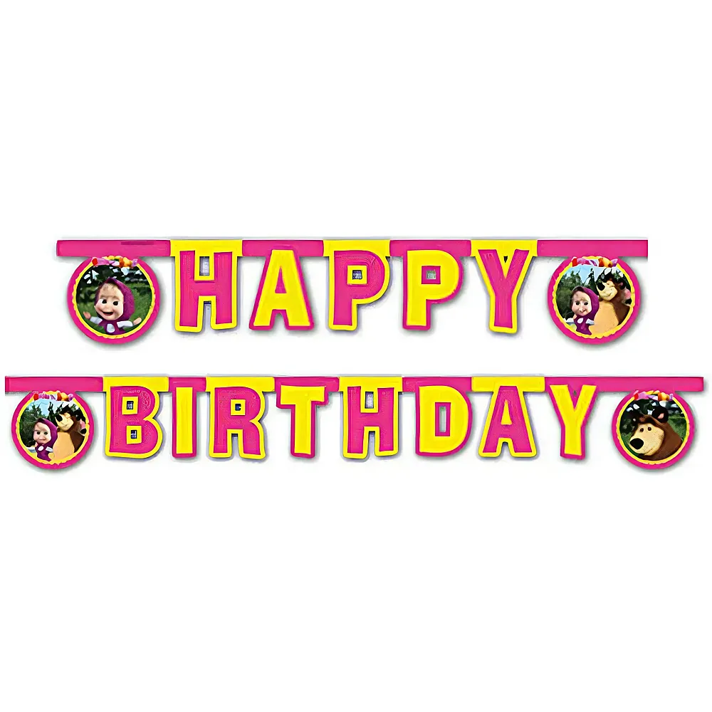 Procos Masha and The Bear - 1 Happy Birthday Die-cut  Banner packet