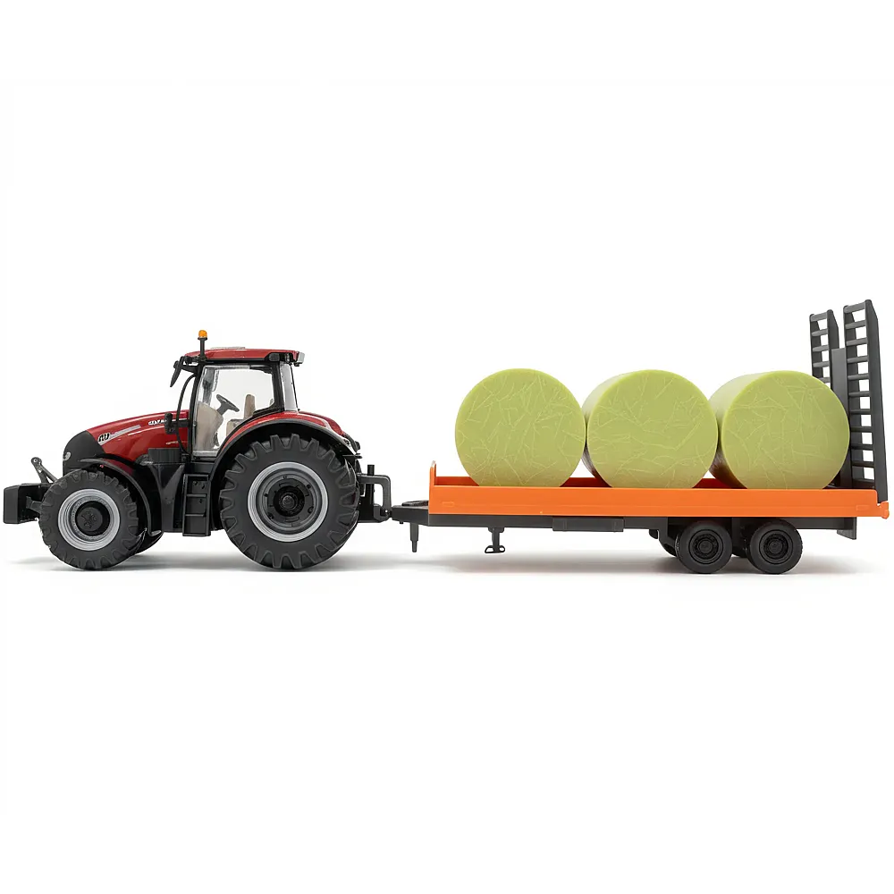 Bburago Farmland Traktor Case mit Schwungrad & Anh�nger - Traktoren