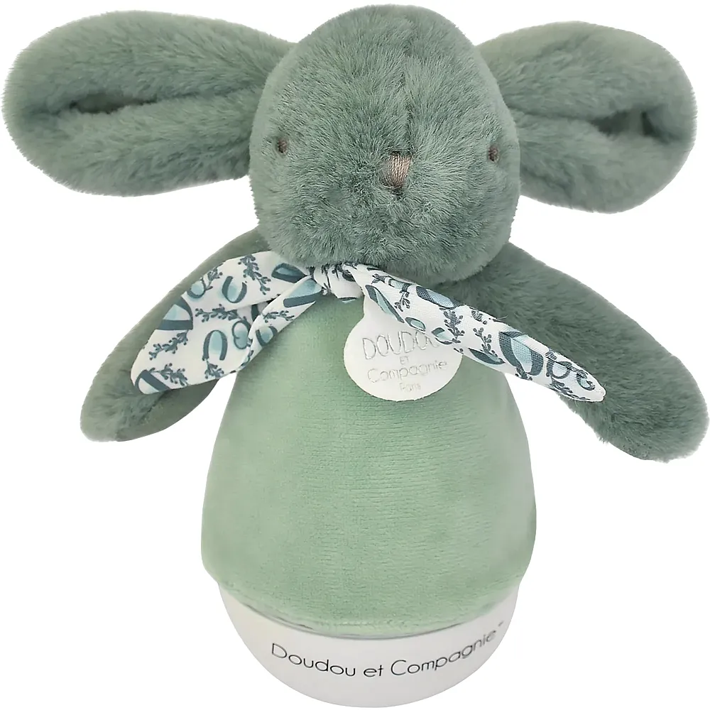 Doudou et Compagnie Hase Nachtlicht mit Musik salbeigr�n - 16 cm | Spieluhren