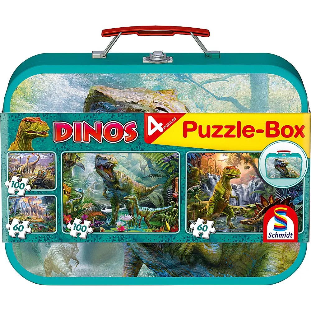 Schmidt Puzzle Dinos 2x60/2x100 | Mehrfach-Puzzle