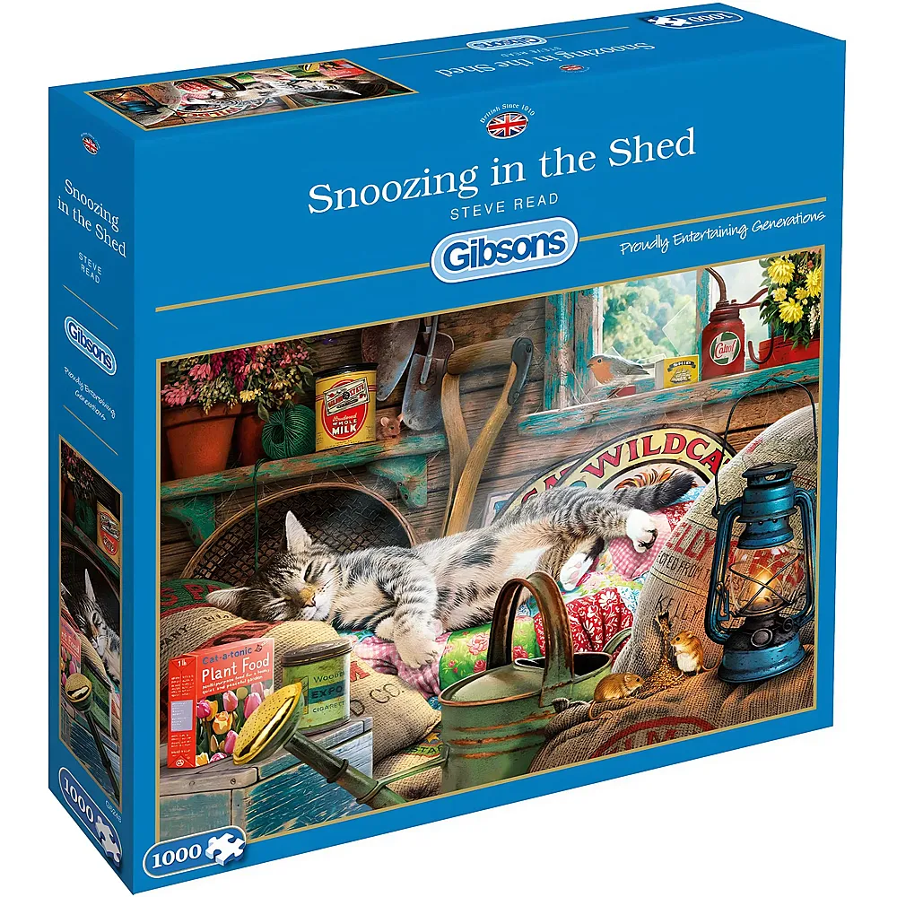 Gibsons Puzzle Steve Read Snoozing in The Shed - 1000 Teile