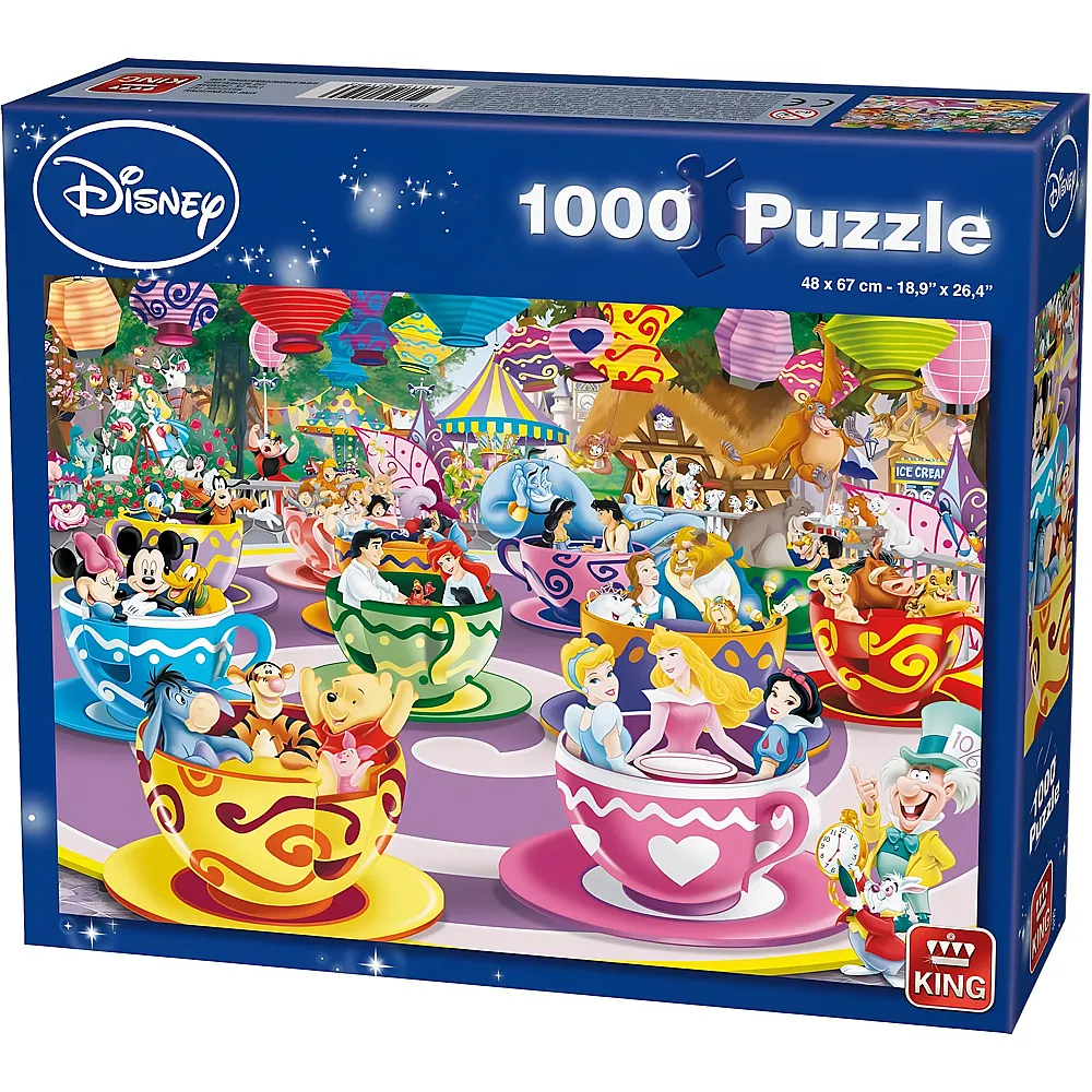 King Puzzle Disney Princess Mad Tea Cups Disney - 1000 Teile