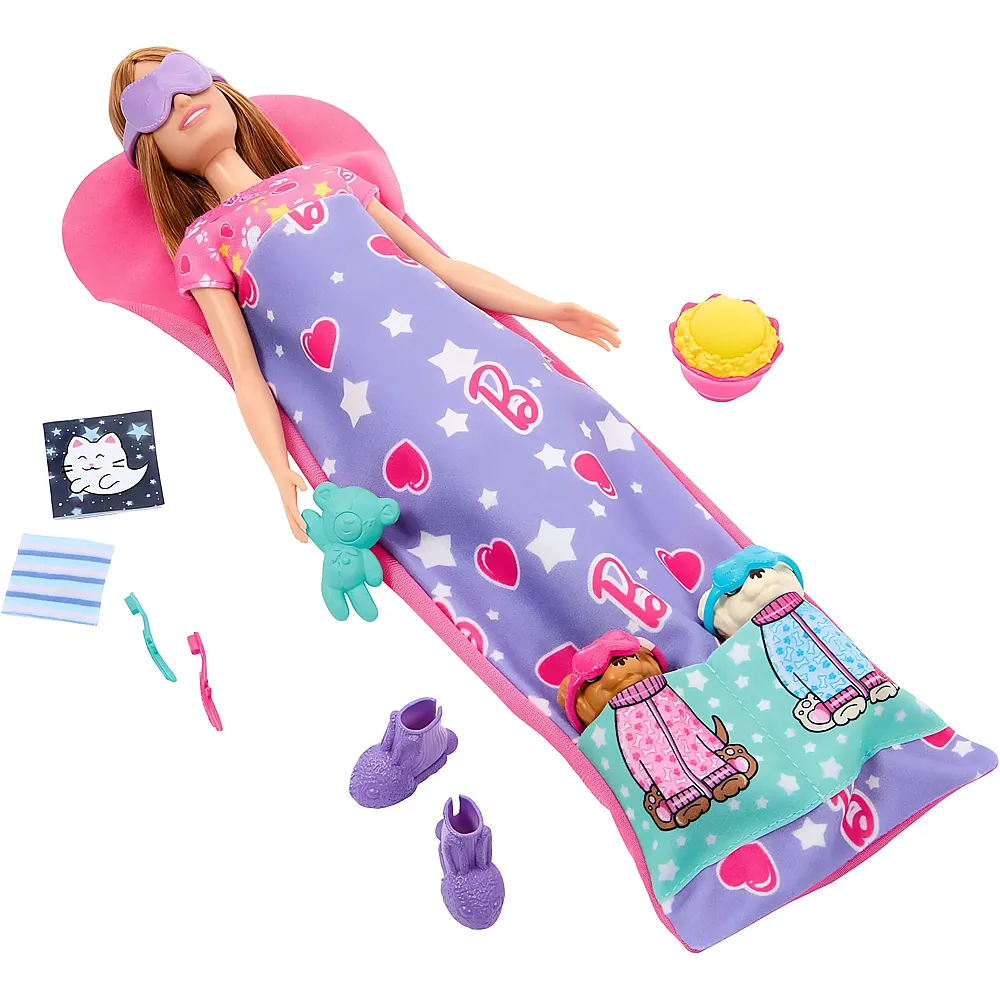 Barbie Welpen Pyjama Party Set mit Puppe