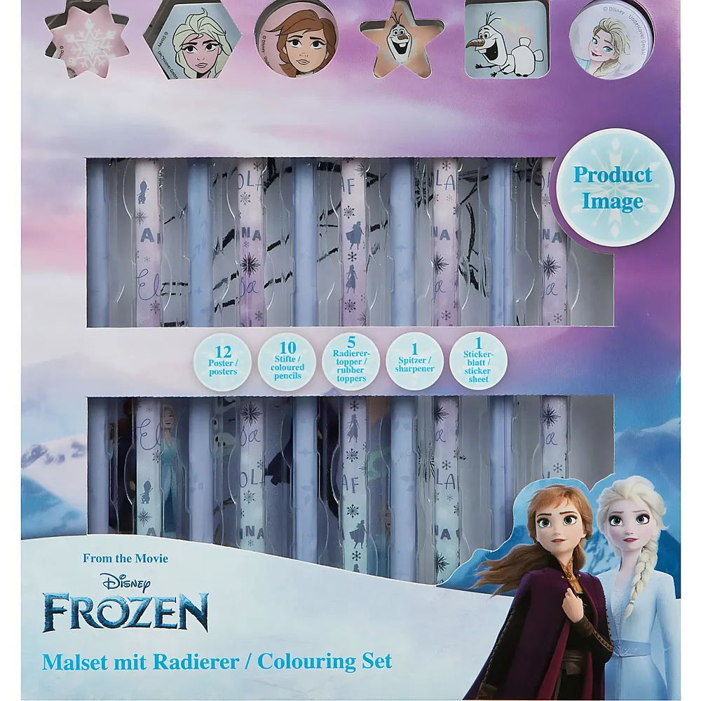 Undercover Disney Frozen Malset mit Radierer - 29 Teile