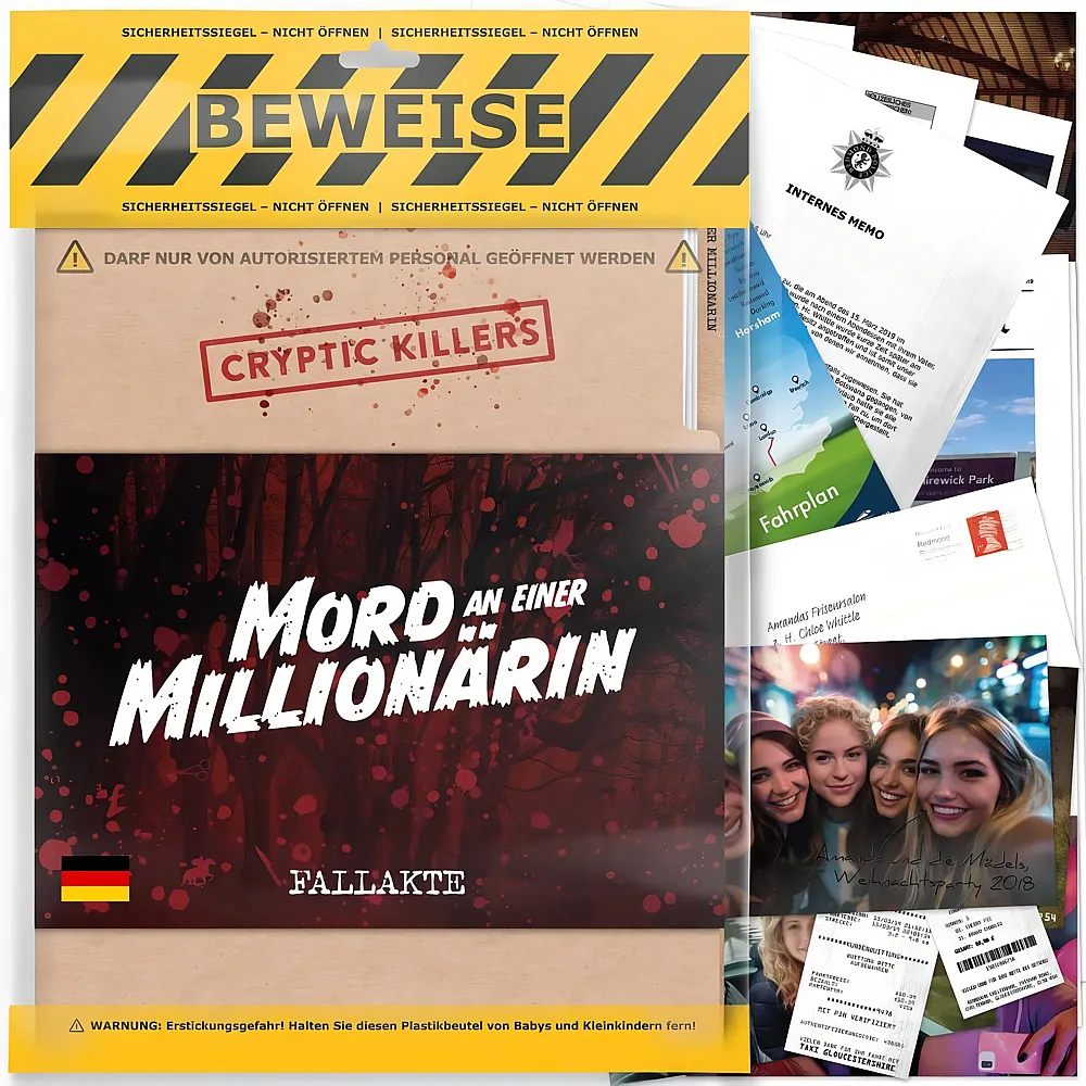 Cryptic Killers Detektivspiel - Cold Case - Mordfall l�sen Spiel - Krimispiel f�r Erwachsene - Kriminalf�lle l�sen - Mord an Einer Million�rin -  Deutsch