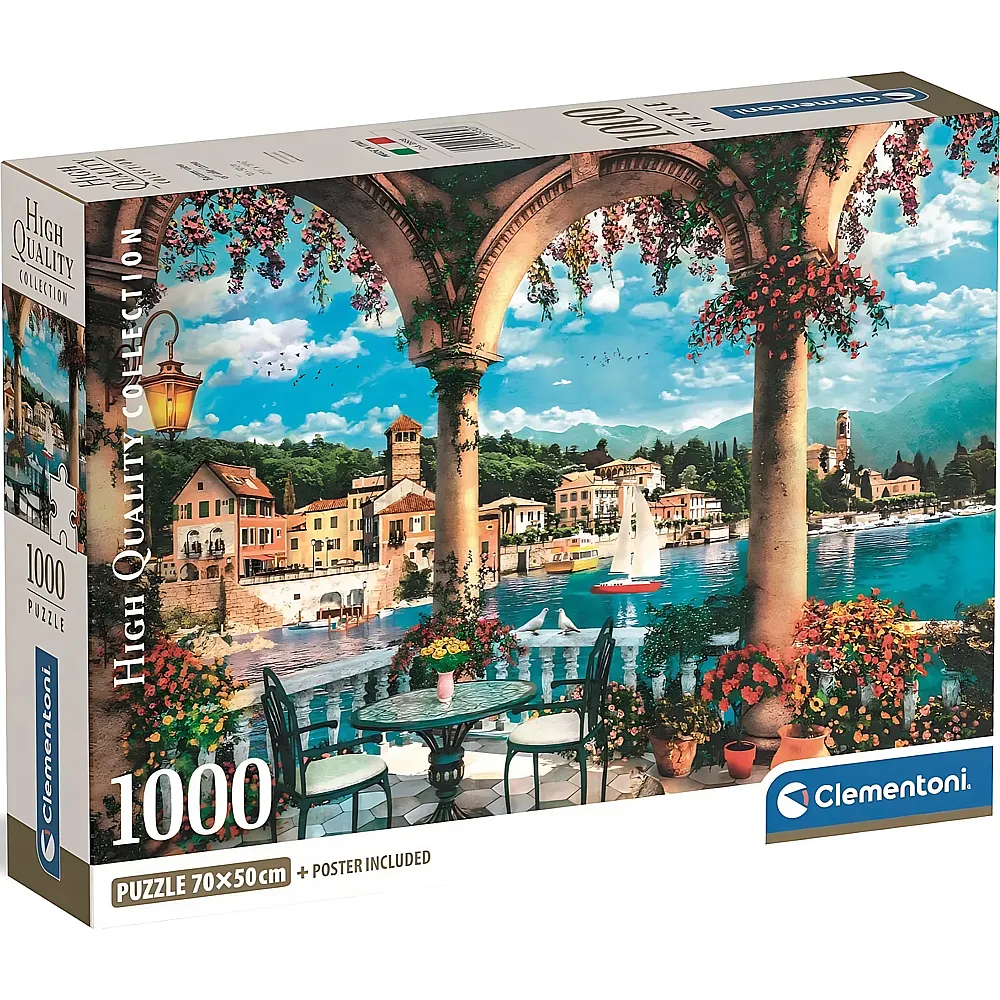 Clementoni Puzzle Balkon - Mit Blick auf den Comer See - 1000 Teile