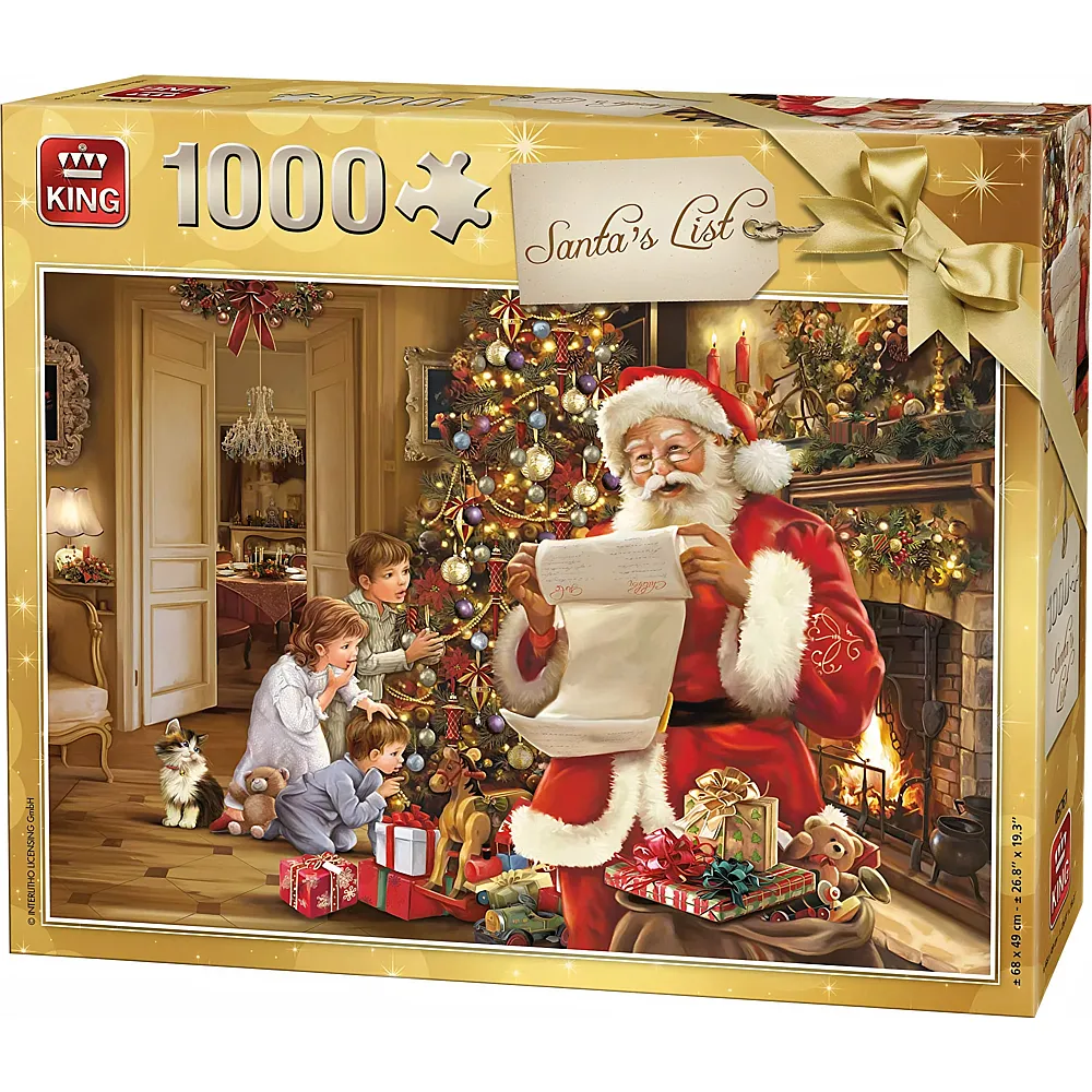 King Puzzle Christmas Santa List 1000Teile