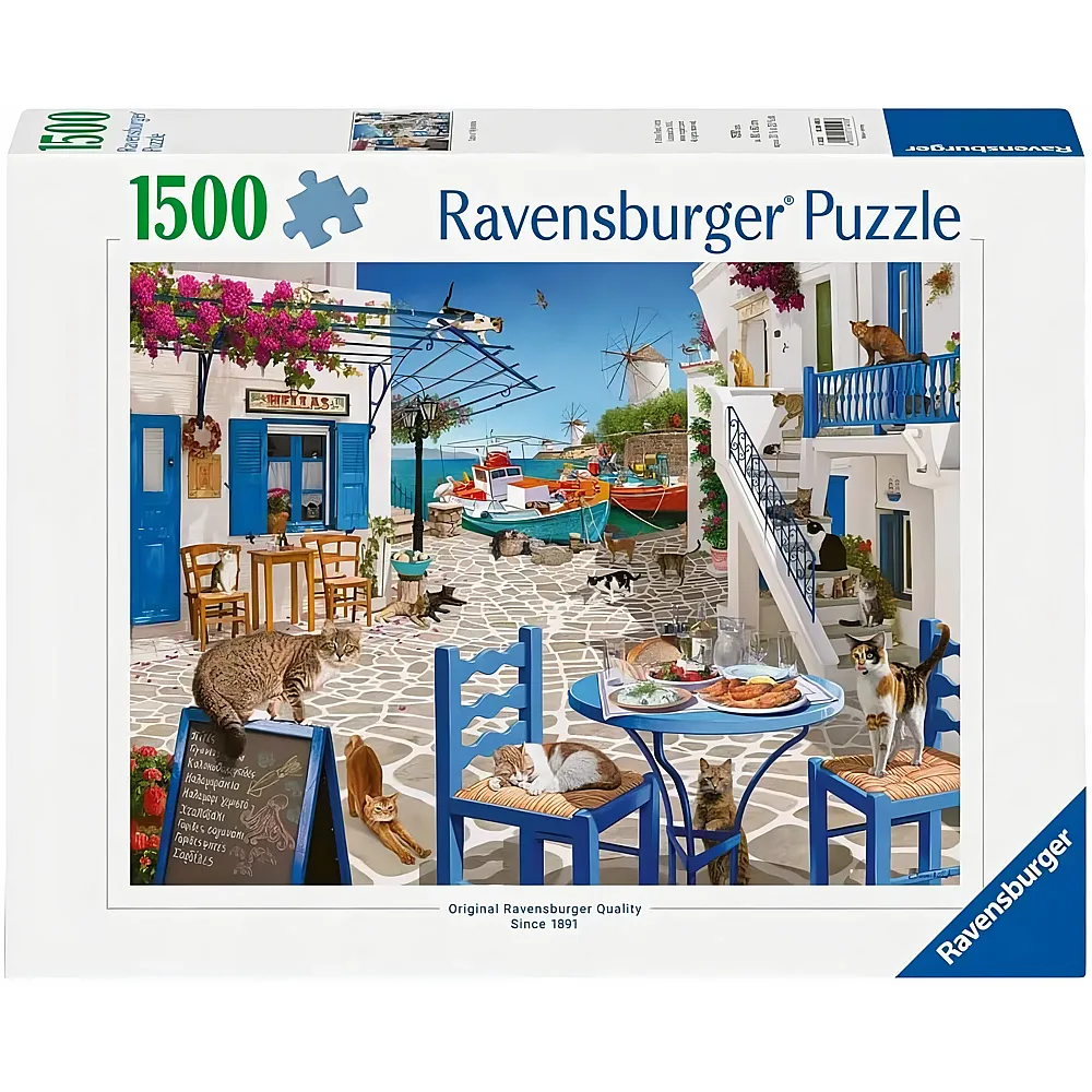 Ravensburger Puzzle Katzen in Mykonos - 1500 Teile