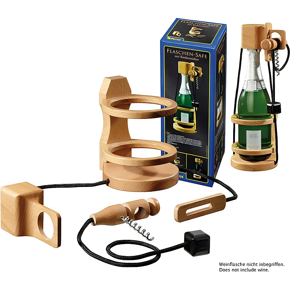 Philos Spiele Flaschen-Safe mit Korkenzieher | Geschicklichkeitsspiele