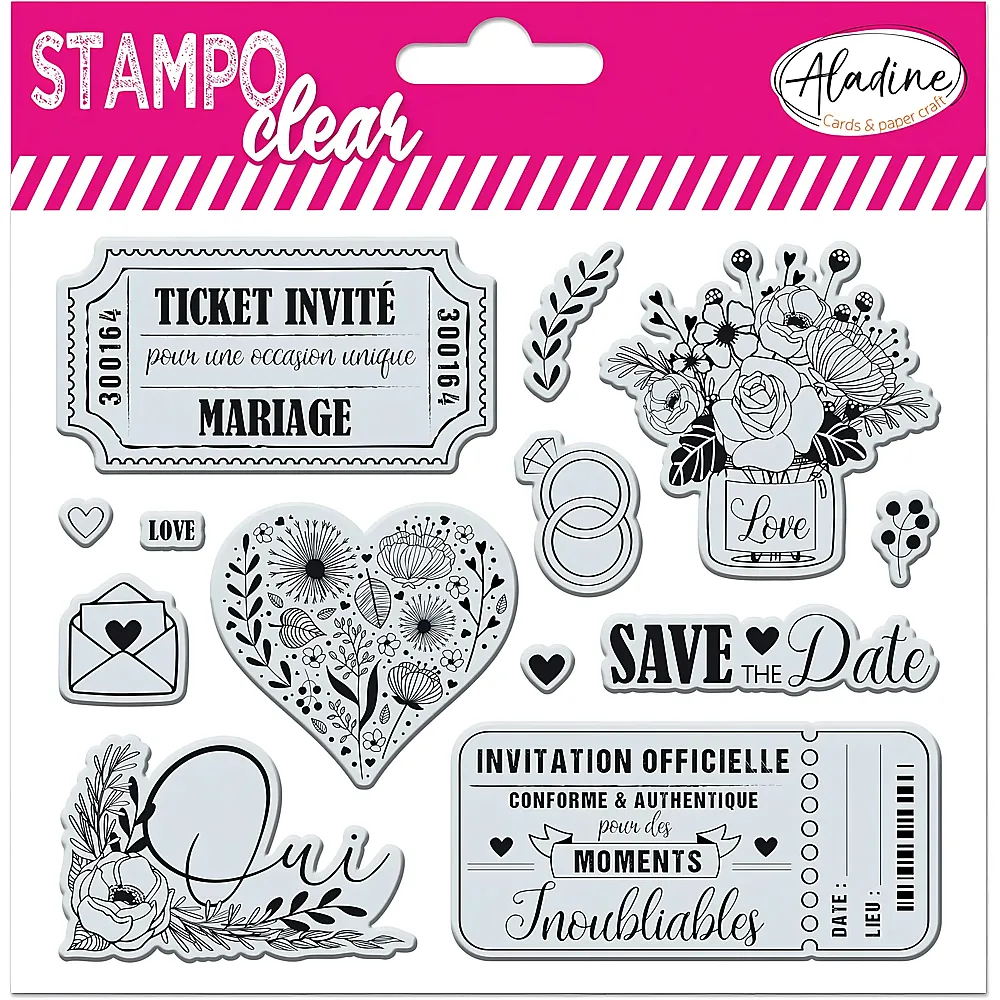 Aladine clear Stempel Hochzeit Ticket