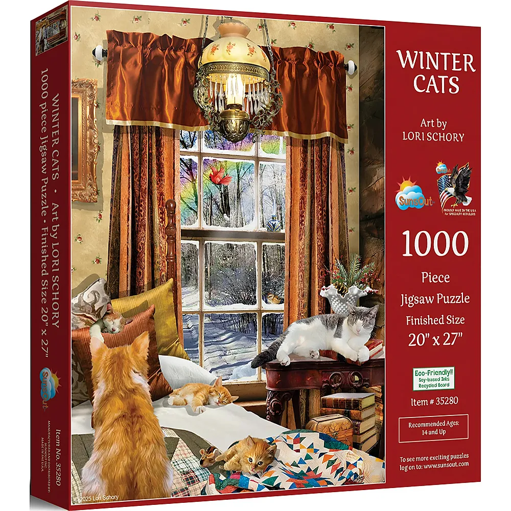 SunsOut Puzzle Lori Schory Winter-Katzen - 1000 Teile