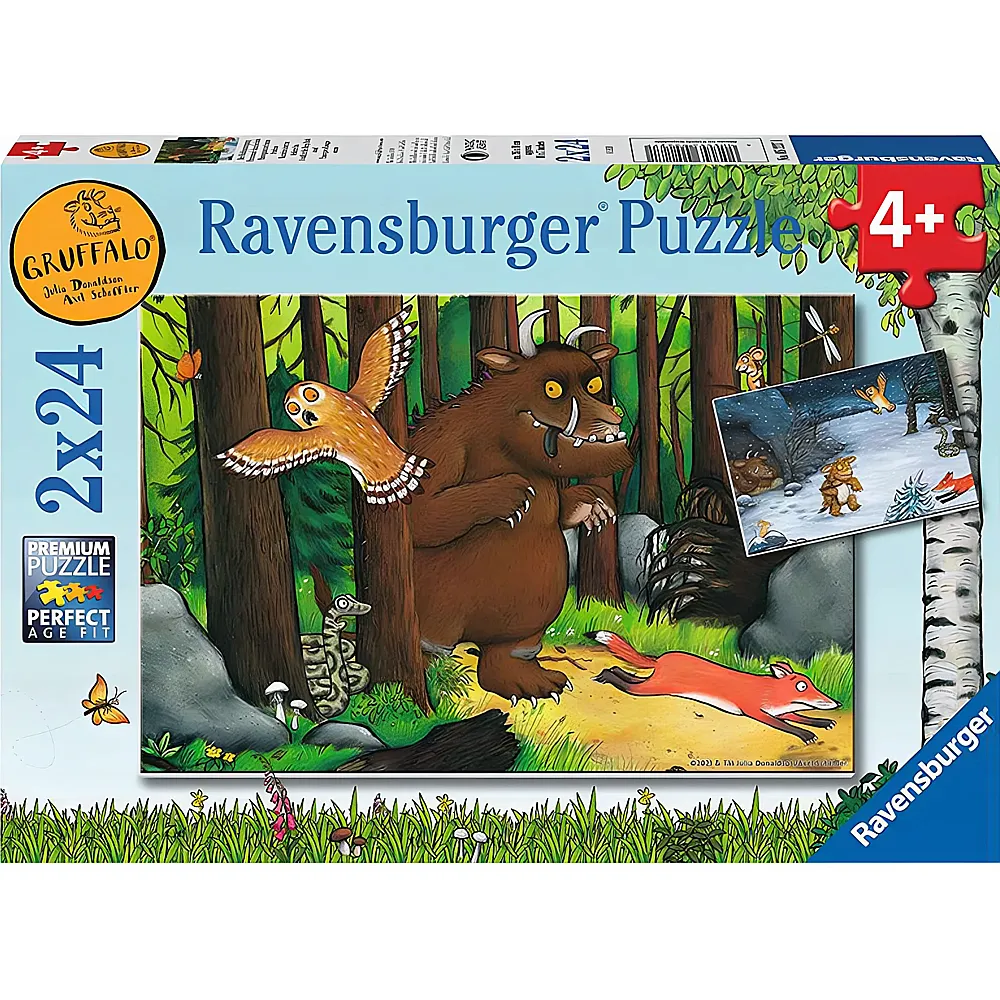 Ravensburger Puzzle Der Grffelo Der Waldspaziergang 2x24