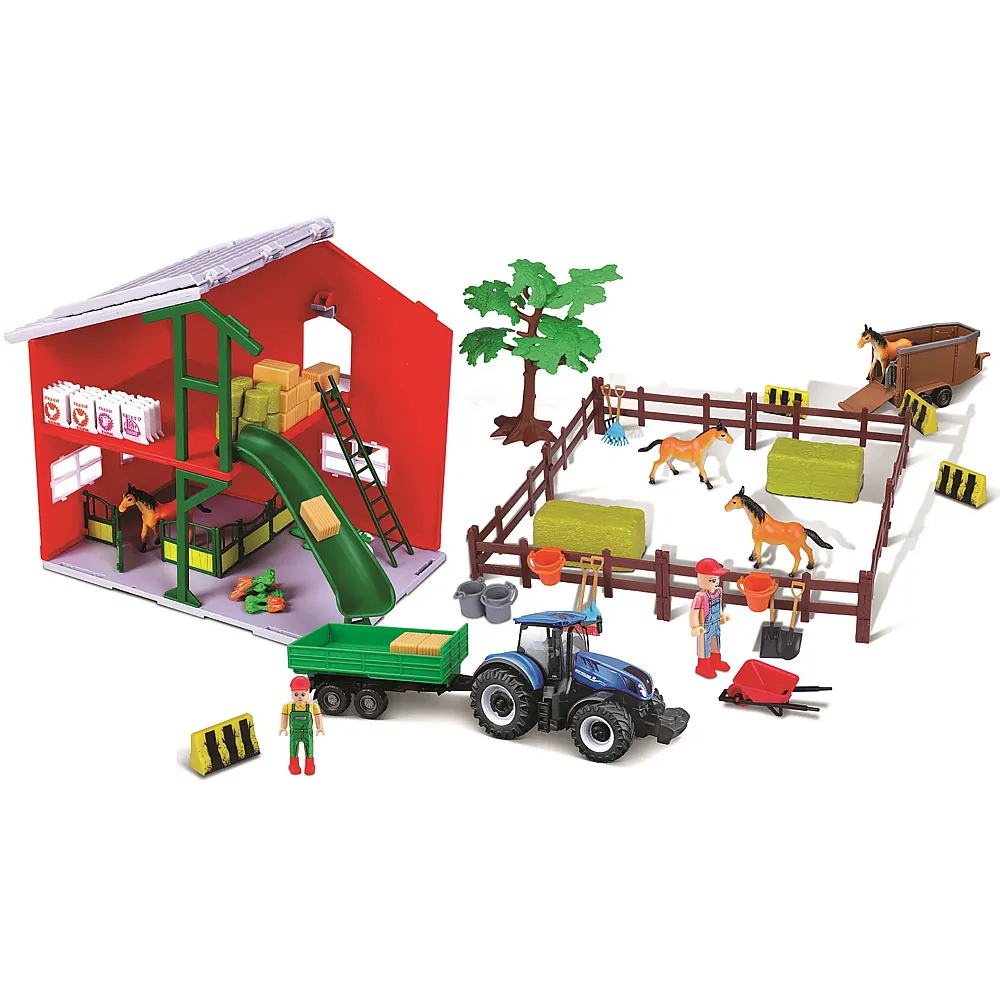 Bburago Farmland Pferdestall mit Traktor