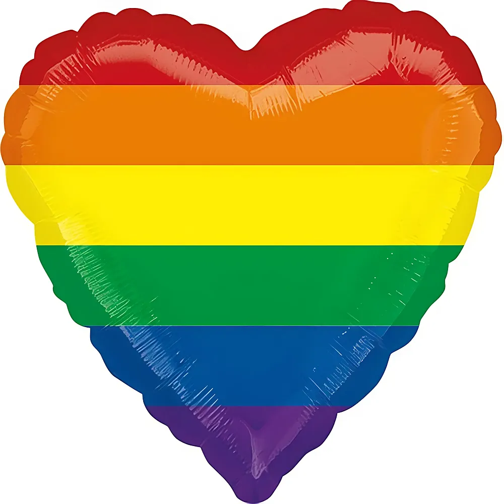meinspielzeug - Amscan Folienballon Herz Regenbogen - 43 cm | Folienballone