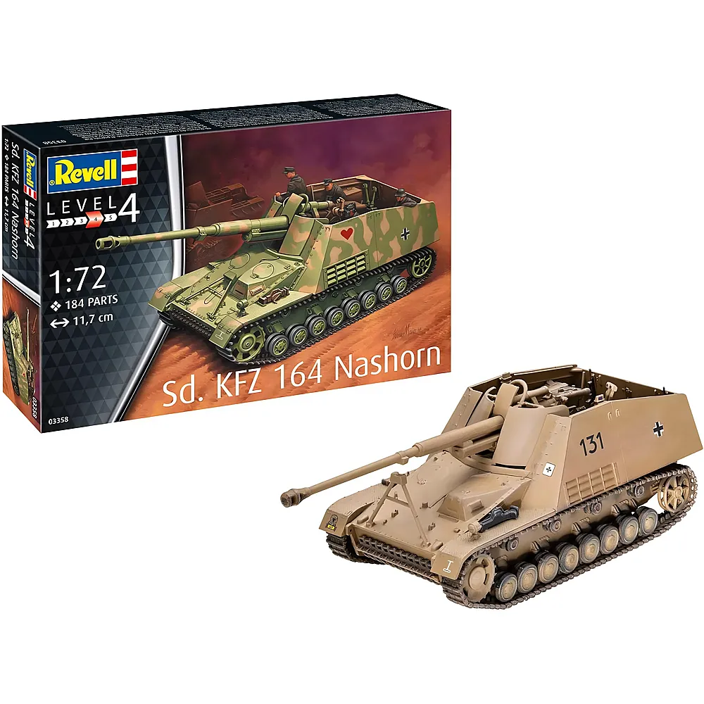 meinspielzeug - Revell Level 4 Modellbau Sd.Kfz. 164 Nashorn 184Teile | Modellbausatz Milit�r