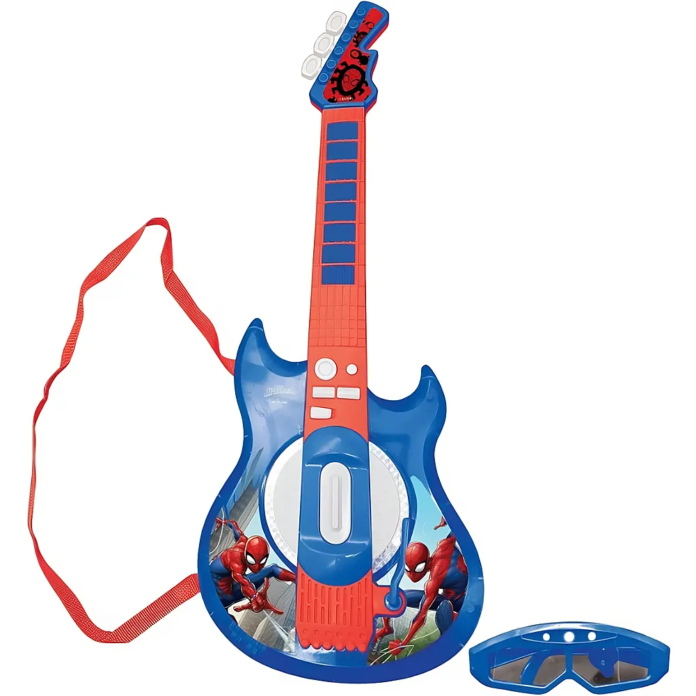 Lexibook Spiderman Elektronische Gitarre mit Brille und Mikrofon