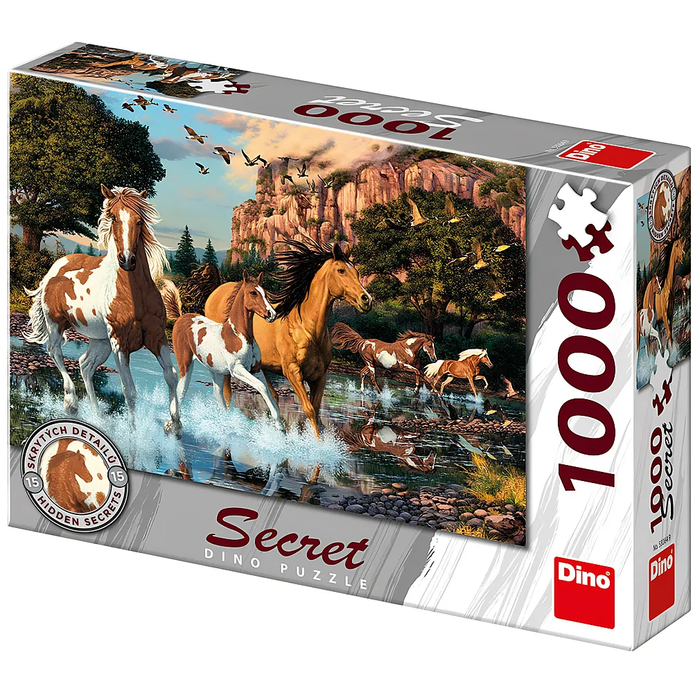Dino Puzzle Secret Puzzle Pferde 1000Teile