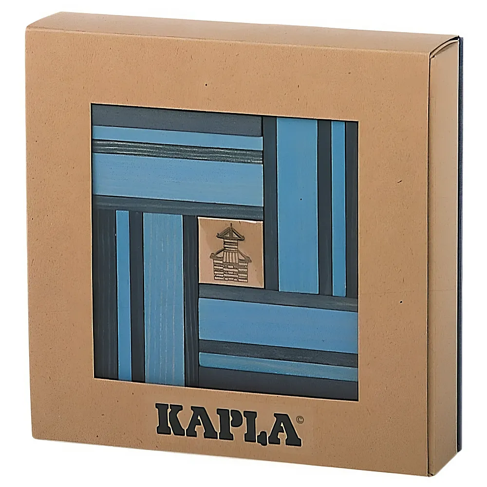 KAPLA Color mit Buch Blau/Hellblau | Holzbausteine