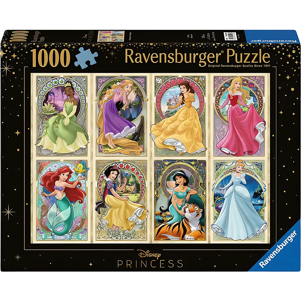 meinspielzeug - Ravensburger Puzzle Nouveau Art Prinzessinnen - 1000 Teile Disney Princess | Puzzle 1000 Teile