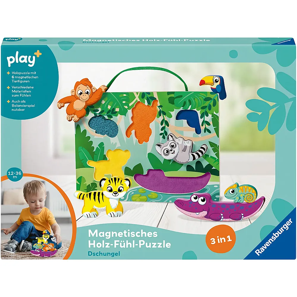 Ravensburger play+ Dschungel, magnetisch 6Teile
